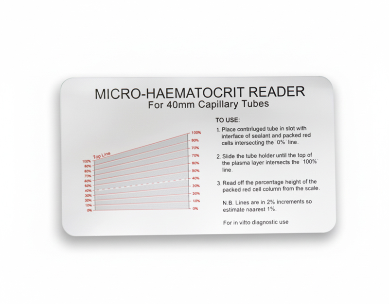 Tarjeta para lectura de capilares microhematocrito