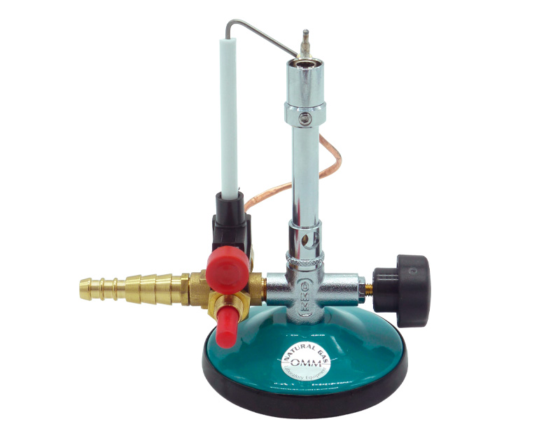 Mechero Bunsen con apagado de seguridad y encendido piezoeléctrico, GN, OMM