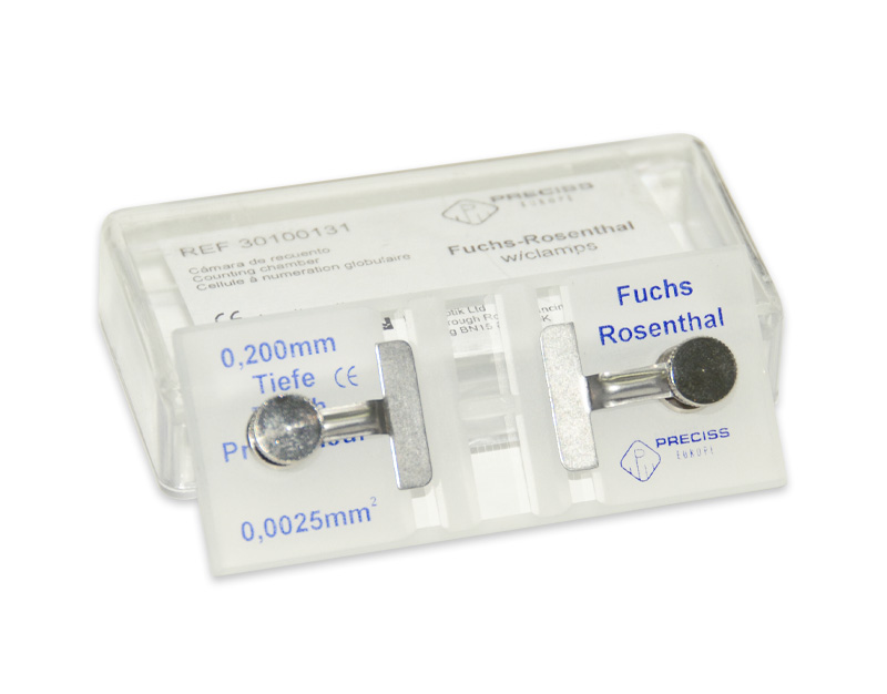 Cámara Fuchs-Rosenthal doble c/pinzas