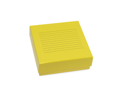 Criocaja de cartón para 81 viales de 2mL amarillo