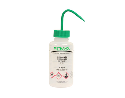 Frasco lavador boca ancha 500 mL etiquetado