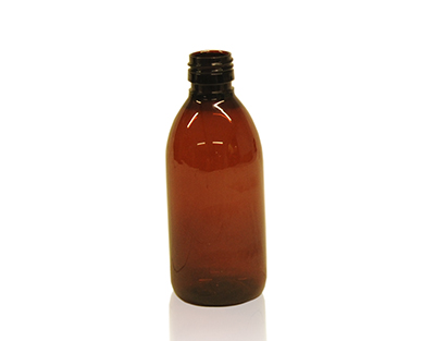 FRASCO BOCA ESTRECHA DIN28 PET AMBAR 250ML SIN TAPON ENDO