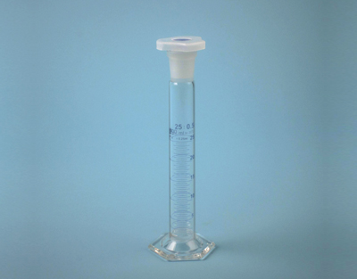 Probeta A azul esm. t/plástico, 25 ml
