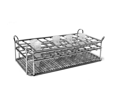 Gradilla Acero Inox, 25 microtubos 1,5 mL