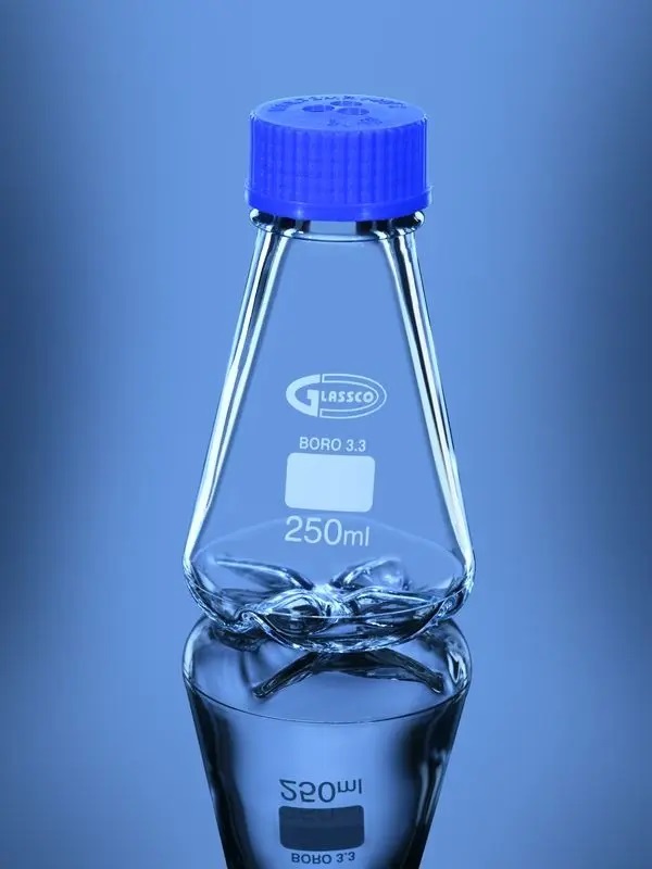 ERLENMEYER P/CULTIVO C/DEFLECTORES, GL45, 250 ML