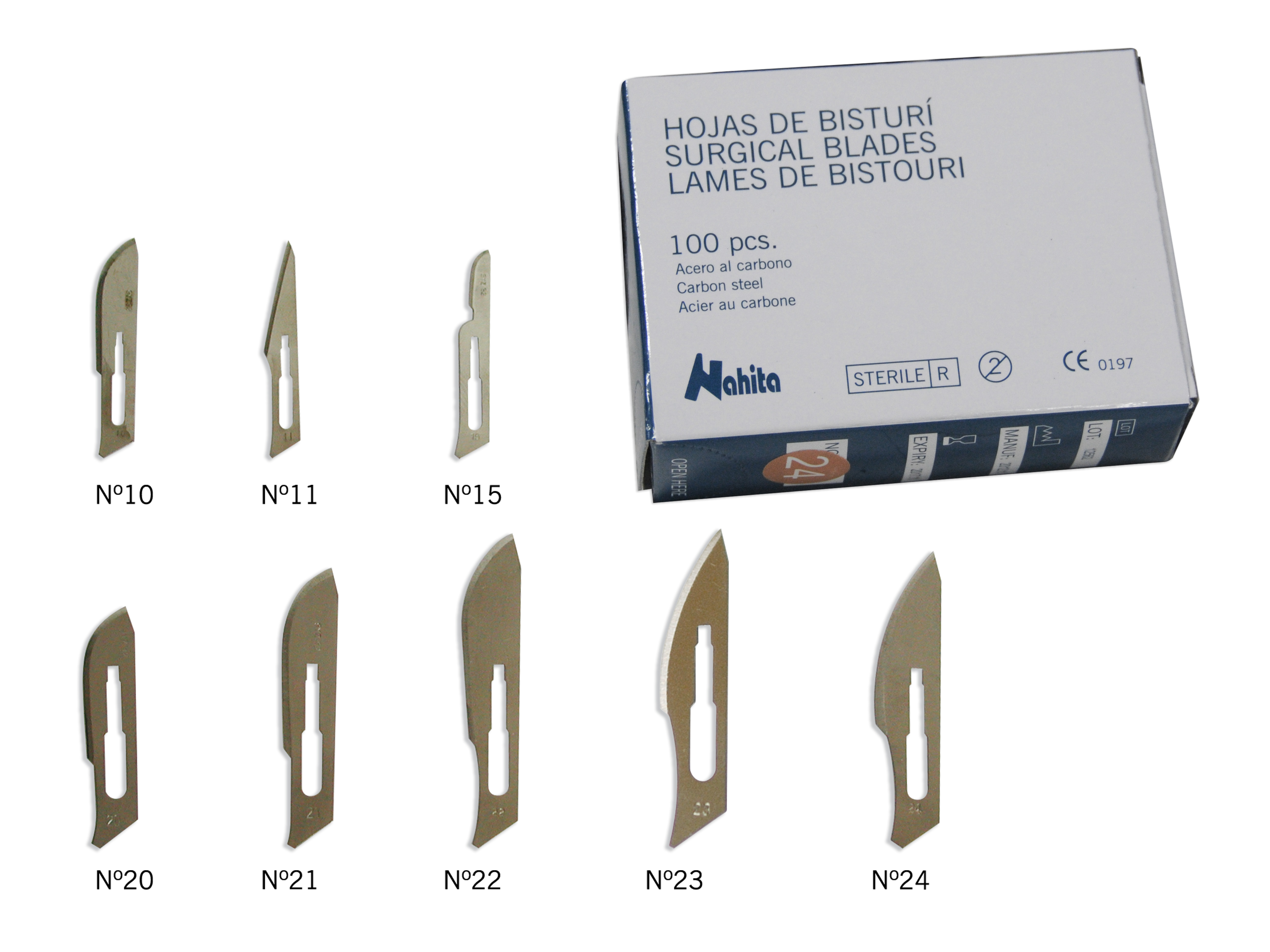 Hojas de bisturí nº 24, c/100