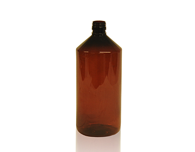 FRASCO BOCA ESTRECHA DIN28 PET AMBAR 1000ML SIN TAPON ENDO