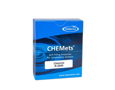 Chlorine (free and total), mét. DPD 0-1/0-5 ppm.Type: CHEMets. Refill. 30 det.