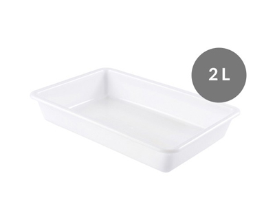 BANDEJA PLANA SIN TAPA HDPE, 2 L