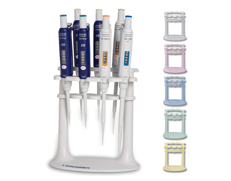 Soporte 337 p/7 pipetas monocanal, amarillo