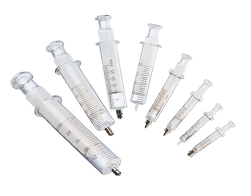 Jeringa vidrio LUER metal, 2 mL