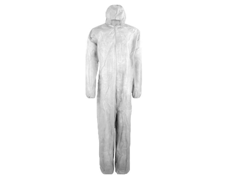 Mono buzo de trabajo con capucha, PP blanco, Talla XXL (1 und.)